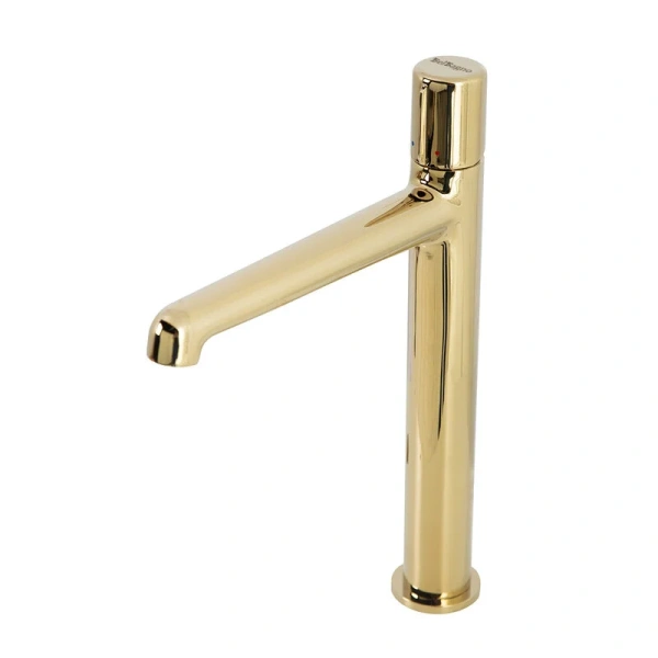 Смеситель для раковины BelBagno Uno золото UNO-LMC-ORO-W0 (детальная фотография), современные, hi-tech