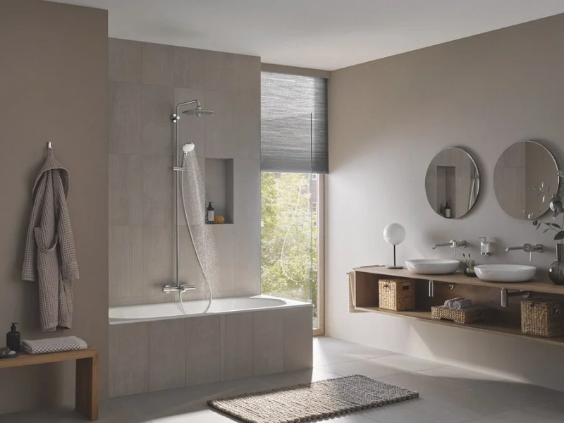 Душевая стойка Grohe Euphoria с термостатом 27475002 (детальная фотография), настенные