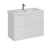 Тумба под раковину подвесная Lemark Combi 100 см белый глянец