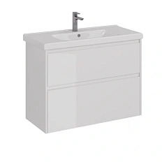 Тумба под раковину подвесная Lemark Combi 100 см белый глянец