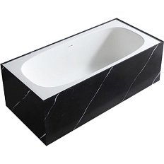 Ванна из искусственного камня Abber Blitz 180x85 см черный мрамор