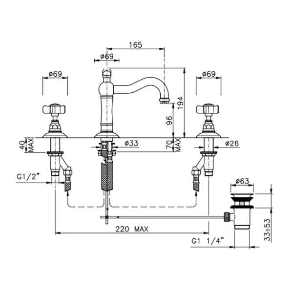 Схема (детальная фотография), для раковины