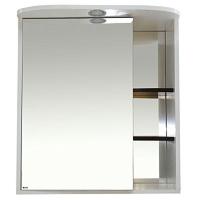 Зеркальный шкаф, зеркало слева, полочки справа, цвет белый/чёрный, Misty Венера