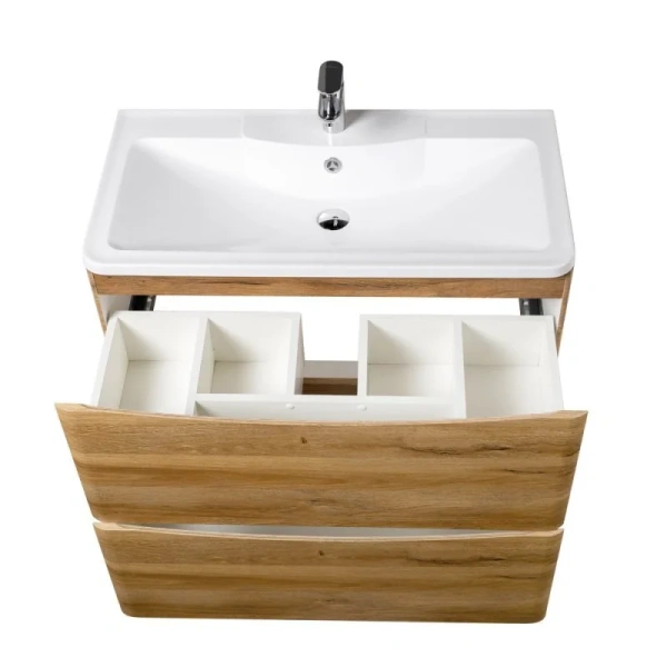 Тумба под раковину напольная BelBagno Acqua 100 см rovere rustico ACQUA-1000-2C-PIA-RR (детальная фотография), светло-коричневая