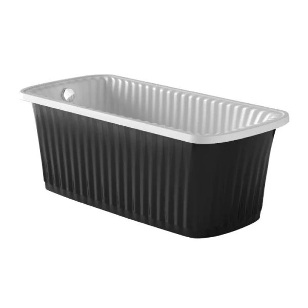 Ванна из искусственного камня Migliore Olivia Panello 174х80 см чёрная, фурнитура хром 25341 (детальная фотография)