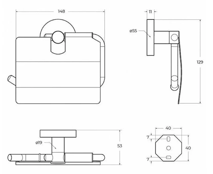 Бумагодержатель Cezares Relax хром RELAX-PH-01 (детальная фотография), современные, hi-tech