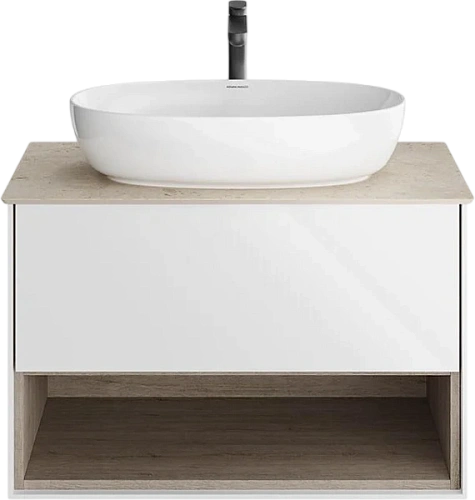 Тумба под раковину подвесная Kerama Marazzi Plaza Modern 80 см белая - фото 1