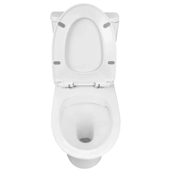 Унитаз моноблок Azario Sente безободковый AZ-8614 (детальная фотография), безободковые, сиденье с микролифтом , с антивсплеском, моноблок, низкие