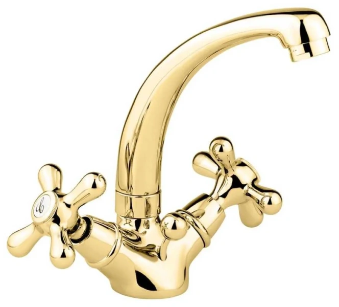 Смеситель для раковины, золото, Emmevi Deco Classic 12913OR (детальная фотография)