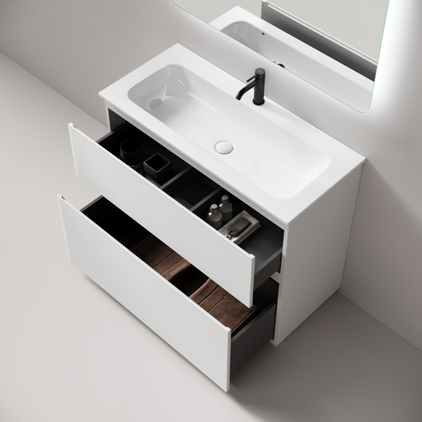 Тумба под раковину напольная Sancos Folk Floor 100 см bianco FL100FW (детальная фотография), современная, hi-tech