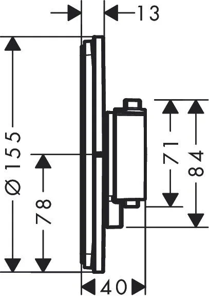 Смеситель для душа Hansgrohe Shower Select черный матовый 15559670 (детальная фотография), для душа