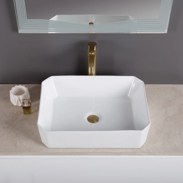 Раковина BelBagno 49 см накладная BB1386 (детальная фотография), белые