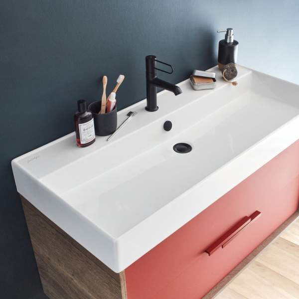 Раковина Jacob Delafon Vivienne 100 см белая EXBJ112-00 (детальная фотография), современные, hi-tech