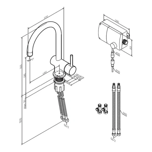 Смеситель для кухни Am.Pm Like S хром F8007900 (детальная фотография), для кухни