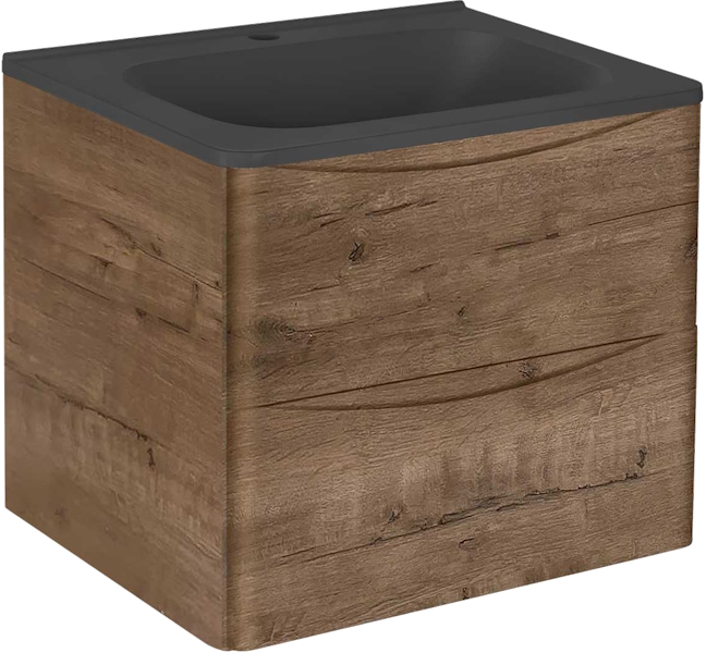 Тумба под раковину подвесная Vincea Paola 58,9 см V.Oak VMC-2P600VO (детальная фотография), светло-коричневая