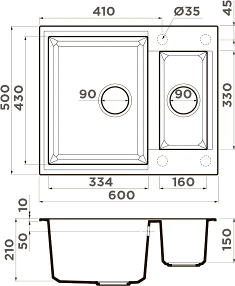 Мойка для кухни Omoikiri Sakaime 60-2-PL 60 см платина 4993915 (детальная фотография), из искусственного гранита