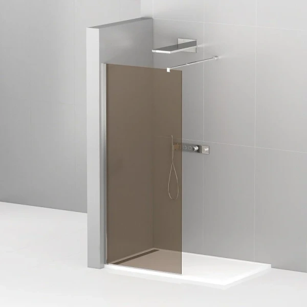 Душевая перегородка Cezares Liberta 110 см стекло бронза, профиль хром LIBERTA-L-1-110-120-BR-Cr (детальная фотография)