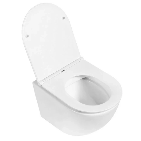 Унитаз подвесной BelBagno Sfera-R с сиденьем из дюропласта BB046CHR/SC (детальная фотография), недорогие, безободковые, сиденье с микролифтом , с антивсплеском