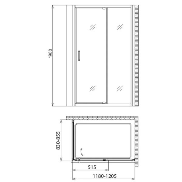 Душевой уголок Gemy Sunny Bay 120 S28191B-A85 (детальная фотография), прямоугольные
