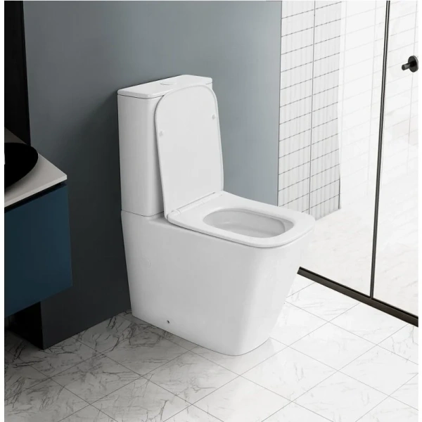 Унитаз компакт Abber Rechteck AC1210TM безободковый (детальная фотография), безободковые, сиденье с микролифтом , с антивсплеском, компакт, низкие