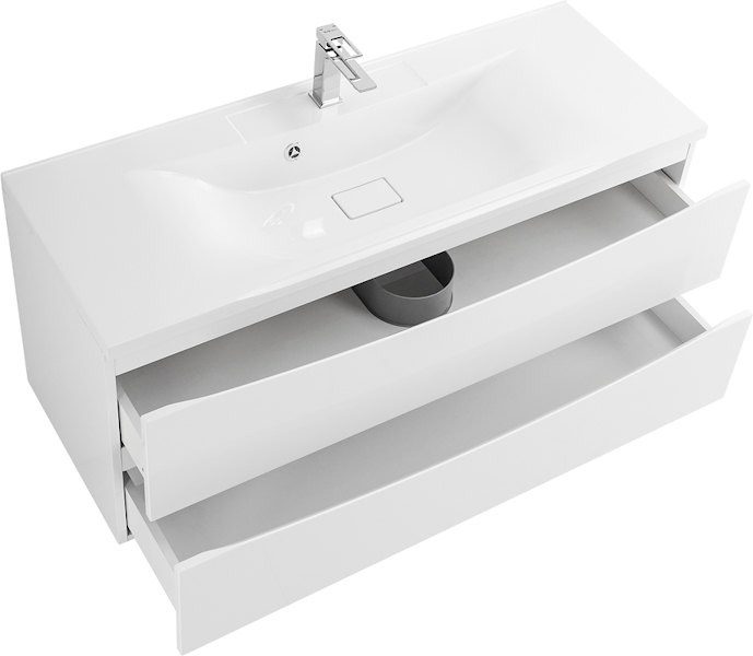 Тумба под раковину подвесная BelBagno Marino 120 см белая глянцевая MARINO-1200-2C-SO-BL-P (детальная фотография), подвесная, пристенная