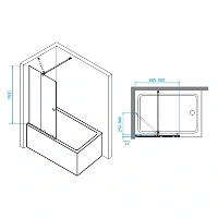Шторка для ванны RGW Screens SC-46 90x150 см, профиль хром