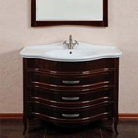 Тумба для раковины, цвет тёмное дерево глянец, фурнитура состаренное серебро, La Beaute Joanna