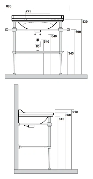 Консоль под раковину Kerasan Waldorf хром 9197K1cr (детальная фотография), нет в наличии index_1