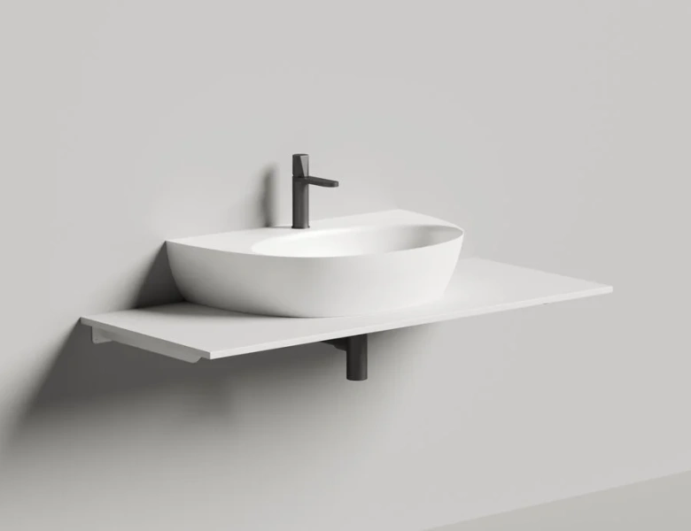 Раковина Salini Alda Wall 03 70 см белый матовый 140323M (детальная фотография), в форме чаши, полукруглая