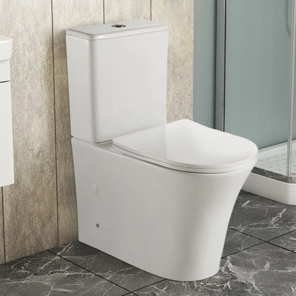 Унитаз компакт Azario Anteo Round белый AZ-1219A (детальная фотография), напольные