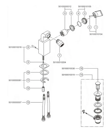 Смеситель для биде Keuco Edition 300 53009 (детальная фотография), для биде