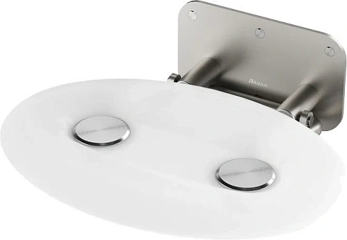 Сиденье для душа Ravak OVO белое/нержавеющая сталь - фото 3