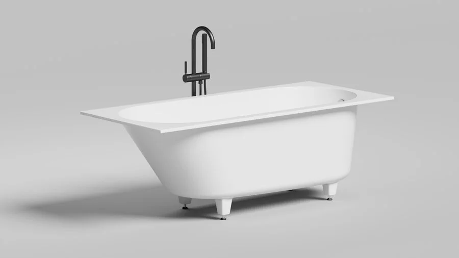 Ванна из искусственного камня Salini Ornella 160х70 см белая глянцевая 102316G (детальная фотография), 160x70 см