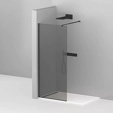 Душевая перегородка Cezares Liberta 86 см профиль черный