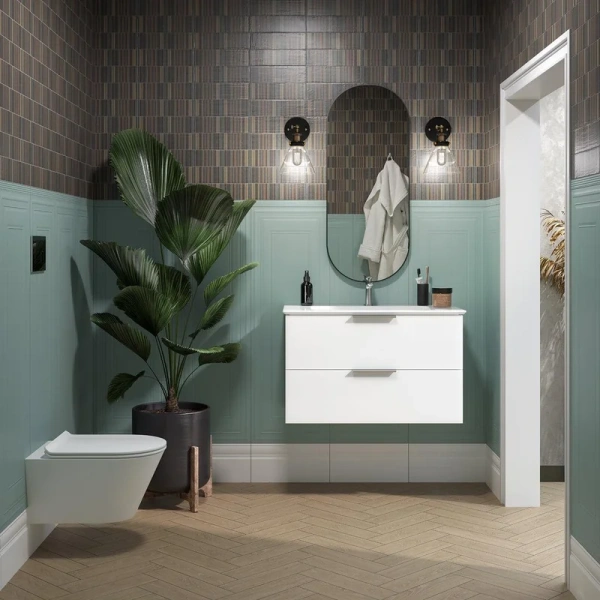 Тумба под раковину подвесная Kerama Marazzi Piano Classic 95 см ясень белый матовый PIA.CL.95\WHT.M (детальная фотография), в наличии