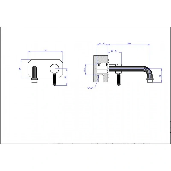 Смеситель для раковины Cezares Aphrodite золото 24 карат, ручка белая APHRODITE-BLSM2-03/24-Bi (детальная фотография), для раковины