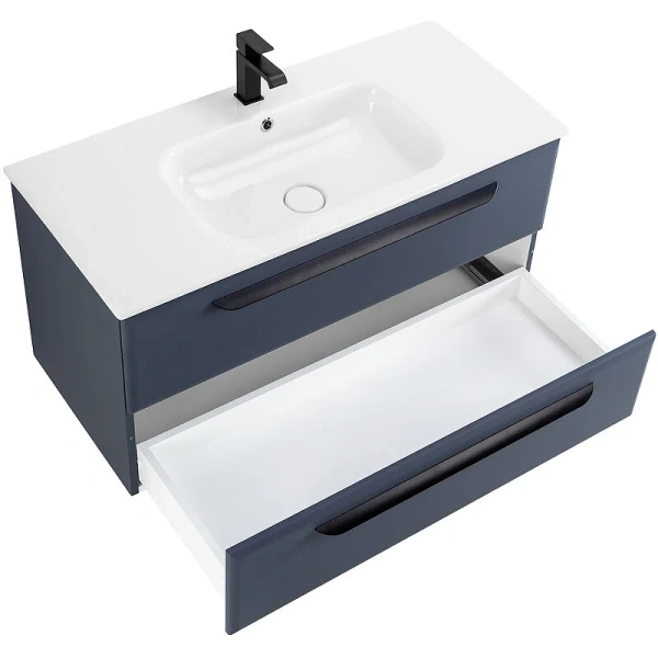 Тумба под раковину подвесная Cezares Eco 80 см Grafito ECO-CER-800-2C-SO-GR-P (детальная фотография), моноблок