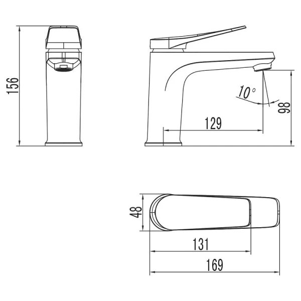 Смеситель для раковины Lemark Bronx графит LM3706GM (детальная фотография), для раковины