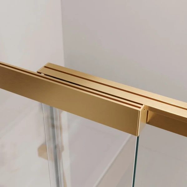 Шторка для ванны Cezares Slider 90х150 см стекло прозрачное профиль золото SLIDER-FIX-VF-11-90/150-C-BORO (детальная фотография), раздвижные