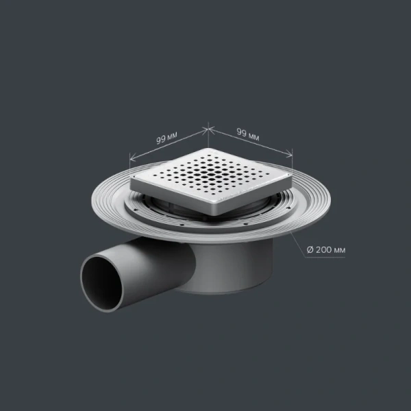 Душевой трап Am.Pm MasterFlow 10 см хром матовый W01BD-P11-010-01SB (детальная фотография), для монтажа в пол