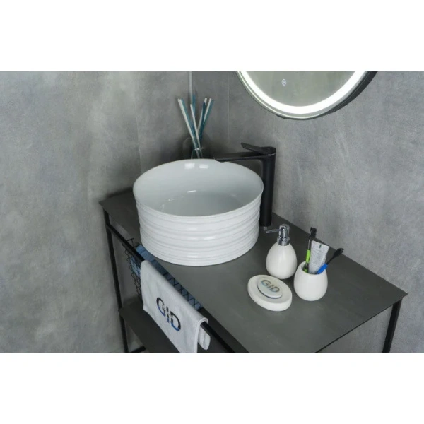 Раковина GID Esfera W969 41 см белая 51174 (детальная фотография), накладные (на столешницу)