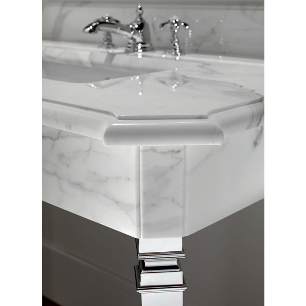 Консоль с мраморной столешницей, цвет хром, цвет мрамора Bianco Carrara, Devon&Devon Epoque DEEPOQUEMCACR (детальная фотография), по запросу