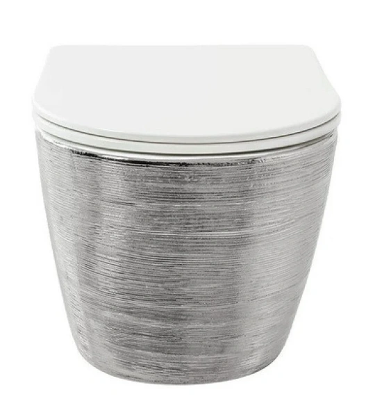 Унитаз подвесной Grossman серебро/белый GR-4455SWS (детальная фотография), со скрытым бачком