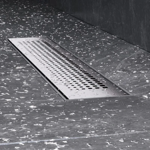 Душевой лоток Am.Pm PrimeFlow 40 см хром матовый W02SC-P11-040-01SB (детальная фотография), с сухим затвором, с мокрым затвором