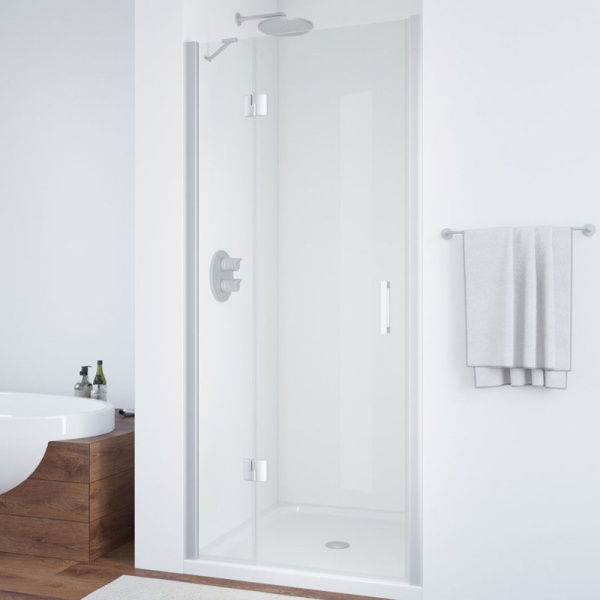 Душевая дверь профиль матовый хром стекло прозрачное Vegas-glass AFP NOVO 120 07 01 L (детальная фотография)