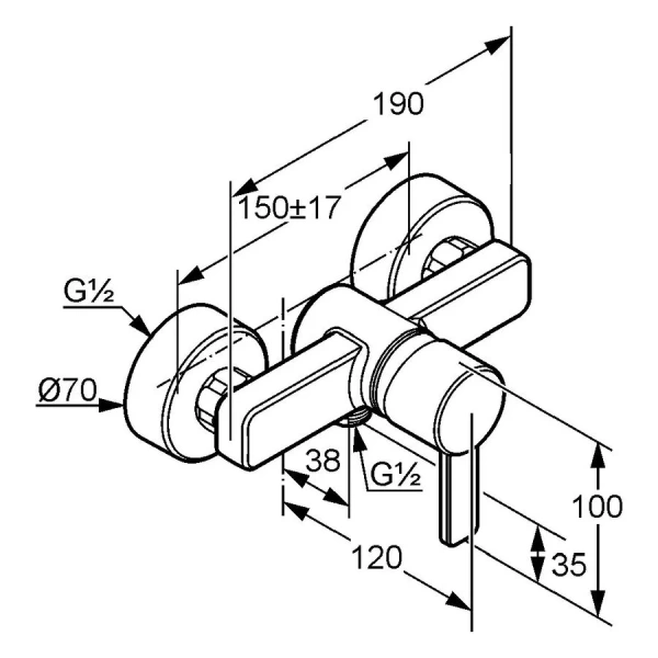 Смеситель для душа Kludi Zenta хром 388700575 (детальная фотография), для душа