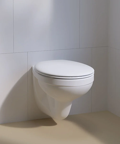 Унитаз с инсталляцией Geberit Duofix с белой клавишей 458.122.2U.1 (детальная фотография), по запросу