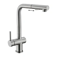 Смеситель для кухни BelBagno с выдвижным изливом, сатин