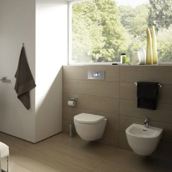 Биде подвесное Laufen Pro с покрытием LCC 8.3095.2.400.302.1 (детальная фотография), белые