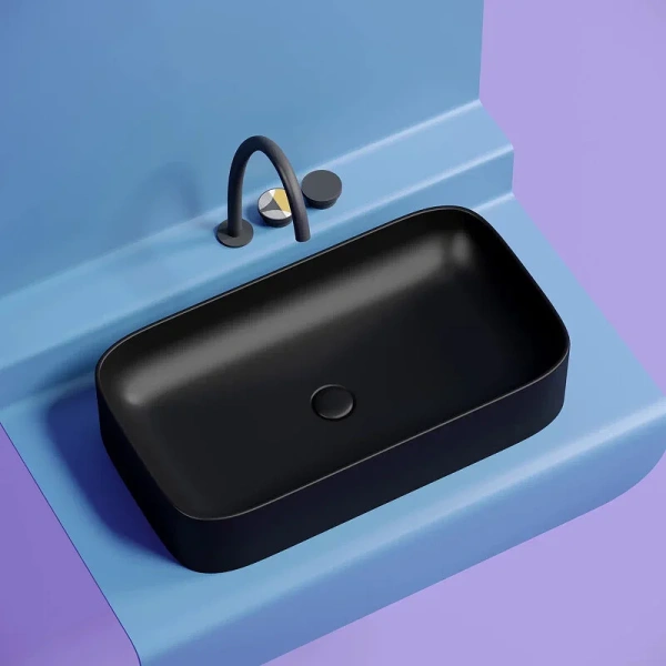 Раковина Ceramica Nova Element 70 см черная CN6054MB (детальная фотография), черные